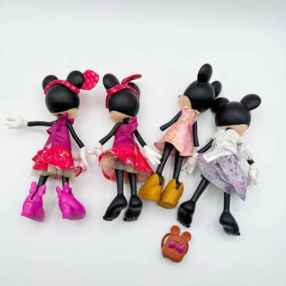 Lot Jakks Pacific Disney Minnie Mouse Posable Bendable Fashion 4 Doll Clothes